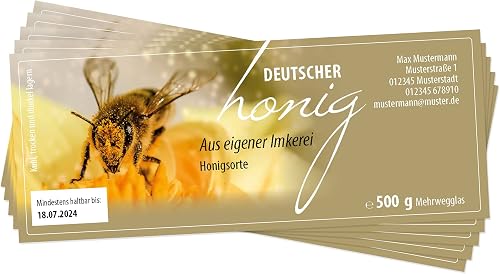 Apoidea Honig Etiketten Rechteckig 100 Stück